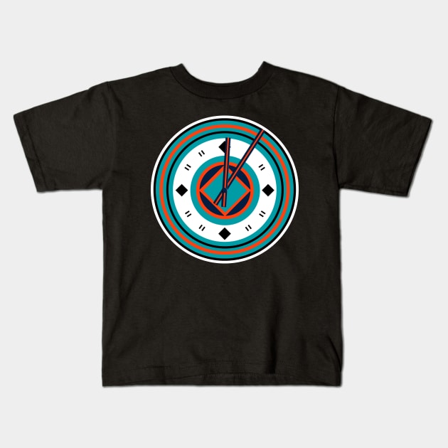 Teal Monster Clock v.2 Kids T-Shirt by Fish & Cats Shop